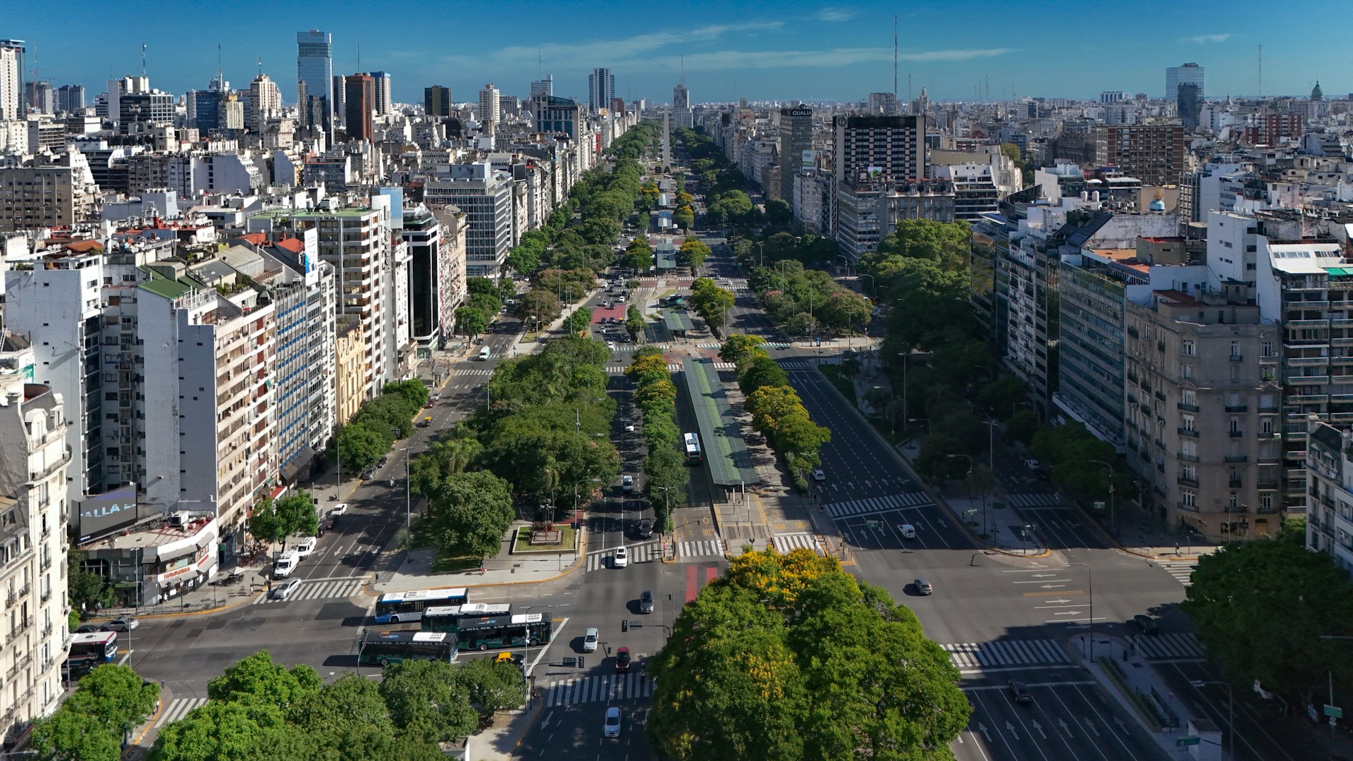 Aerial view of Buenos Aires high-rise buildings